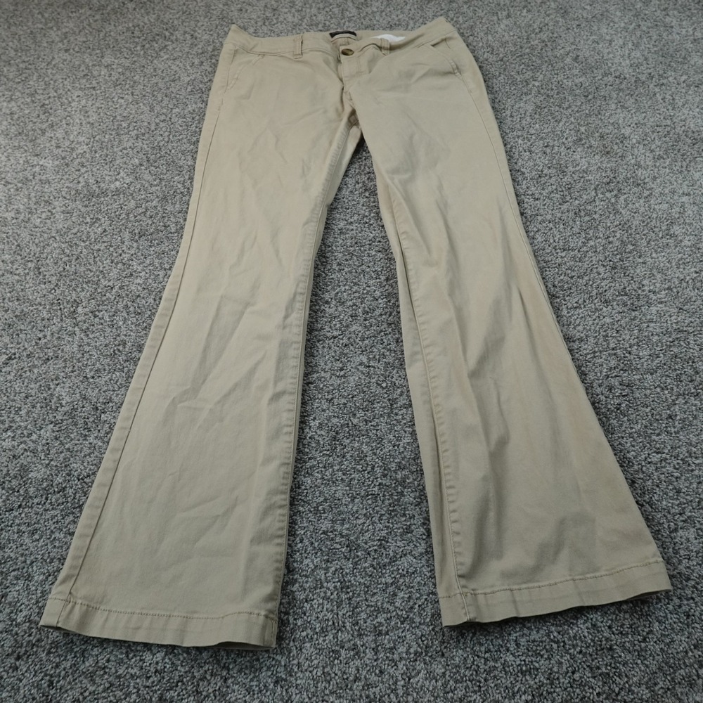 American Eagle Pants Womens 10 Beige Tan Brown Chino Kick Boot Low Rise Stretch